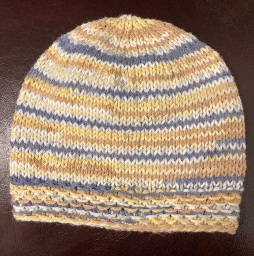 Knitted completed hat
